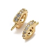 Horse Shoes Rack Plating Brass Micro Pave Cubic Zirconia Pendant Bails KK-S397-07A-2