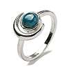 Natural Apatite Adjustable Rings RJEW-K269-09P-08-2