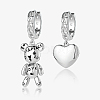 Rhodium Plated 925 Sterling Silver Dangle Earrings RY5232-1