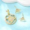 Brass Micro Pave Cubic Zirconia Pendant & Stud Earrings Sets for Women SJEW-F227-01G-G-1