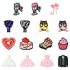 15Pcs 15 Styles Food Grade Silicone Focal Beads SIL-CJ0002-49-1