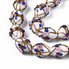 Handmade Gold Sand Lampwork Beads Strands LAMP-N021-40A-3