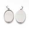 Tarnish Resistant 201 Stainless Steel Pendant Cabochon Settings STAS-S073-10P-1
