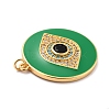 Real 18K Gold Plated Brass Micro Pave Cubic Zirconia Pendants ZIRC-L100-084G-02-4