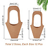  24Pcs 2 Styles Portable Kraft Paper Flower Gift Bags CARB-NB0001-10-2