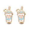 Eco-Friendly Zinc Alloy Milkshake Pendants X-ENAM-R051-16-02G-NR-2