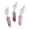 Natural Rhodonite Pointed Big Pendants G-D0021-01P-19-2