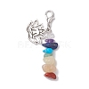 Chakra Natural & Synthetic Mixed Gemstone Pendant Decorations HJEW-JM02101-4