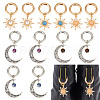 12Pcs 6 Styles Sun & Moon Alloy Shoe Charms HJEW-DR00003-1