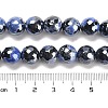Electroplated Natural Fire Crackle Agate Round Beads Strands G-G0006-A02-02-5