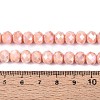 Anti-Tarnish Electroplate Rondelle Glass Beads Strands EGLA-T021-8mm-17-10-2