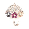 Alloy Rhinestone Lapel Pins for Backpack Clothes JEWB-P058-06G-1