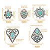 10Pcs 5 Styles Synthetic Turquoise Dyed Pendants FIND-TA0003-28-11