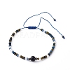 Natural Black Agate Beads Adjustable Nylon Thread Braided Bead Bracelets Sets BJEW-JB06453-2