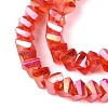 Electroplate Transparent Glass Beads Strands EGLA-Q139-01A-A11-3