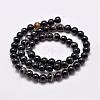 Natural Black Agate Bead Strands G-G962-8mm-12-2