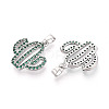 Brass Micro Pave Cubic Zirconia Pendants KK-N257-71P-2