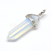 Faceted Bullet Opalite Double Terminated Pointed Pendants X-G-J261-B12-1
