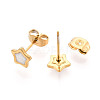 304 Stainless Steel Enamel Star Stud Earrings EJEW-T047-31G-B-2