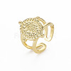 Oval with Snake Pattern Rack Plating Alloy Cuff Rings RJEW-Q163-023A-RS-3