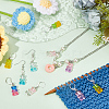18Pcs 9 Colors Resin Bear Pendant Stitch Marker HJEW-NB00012-4