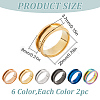SUPERFINDINGS 12Pcs 6 Colors 201 Stainless Steel Grooved Finger Ring Settings STAS-FH0002-05-2