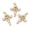Rack Plating Brass Pave Cubic Zirconia Pendants KK-O142-53G-1