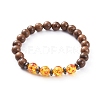 Unisex Wood Beads Stretch Bracelets BJEW-JB04960-2