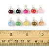 100Pcs 10 Colors Crackle Baking Paint Imitation Jade Glass Charms PALLOY-FS00056-5