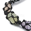 Dyed Natural Quartz Crystal Braided Bead Bracelets BJEW-TA00346-01-2