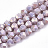 Electroplate Opaque Glass Beads Strands LS-EGLA-T019-05R-1