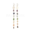 Natural Gemstone Nuggets Beads Dangle Earrings EJEW-JE04667-3