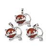 Natural Red Jasper Kitten Pendants G-J386-C17-16-1