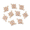 Brass Micro Pave Clear Cubic Zirconia Links Connectors X-KK-S359-146-RS-1
