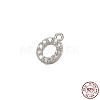 Real Platinum Plated Rhodium Plated 925 Sterling Silver Micro Pave Clear Cubic Zirconia Charms STER-P054-10P-O-1