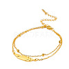 Feather 201 Stainless Steel Link Double Layer Anklets for Women FS-WGD6197-04-1