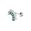 316L Surgical Stainless Steel Pave Green Cubic Zirconia Cartilage Earrings FS-WGC0A44-02-1