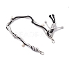 Polyester & Spandex Cord Rope Braided Human & Natural Cowrie Shell Charm Iron Chain Bag Decorative Chains AJEW-BA00173-02-5