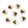 Ocean Printed Natural Freshwater Shell Flat Round Beads SHEL-A006-13E-1