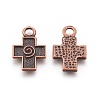 Tibetan Style Greek Cross Pendants Enamel Settings RLF1140Y-2