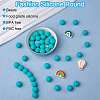 100Pcs Silicone Beads Round Rubber Bead 15MM Loose Spacer Beads for DIY Supplies Jewelry Keychain Making JX440A-3