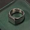 Square 304 Stainless Steel Finger Rings WGB1DFB-23-1