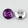 2-Hole Taiwan Acrylic Rhinestone Flat Round Buttons BUTT-F015-11.5mm-05-2