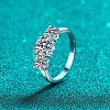 Rhodium Plated 925 Sterling Silver Pave 7A Cubic Zirconia Finger Rings WG3C802-22-2