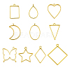 Rack Plating Alloy Open Back Bezel Pendants FIND-YW0005-59-1