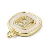 Rack Plating Brass Micro Pave Clear Cubic Zirconia Pendants KK-E102-33G-E-2