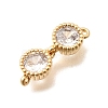 Brass Pave Cubic Zirconia Connector Charms KK-N289-26G-05-2