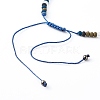 Natural Black Agate Beads Adjustable Nylon Thread Braided Bead Bracelets Sets BJEW-JB06453-13