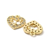 Brass Micro Pave Clear Cubic Zirconia Charms KK-H460-49G-2