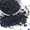 6/0 Electroplated Iris Round Glass Seed Beads X-SEED-A009-4mm-604-1